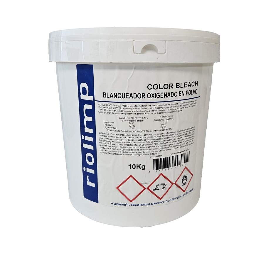 COLOR BLEACH. Blanqueante oxigenado solido cubo de 10 kgs. 